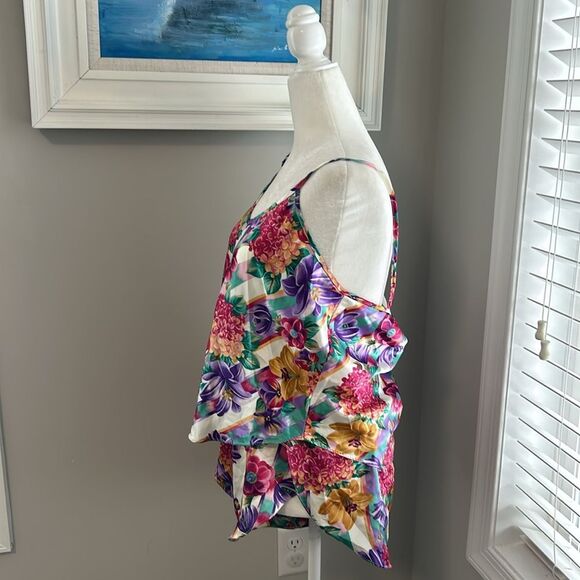 Vintage California Dynasty 2 Piece Sleeveless Short Floral Pajama Set - Picture 6 of 14